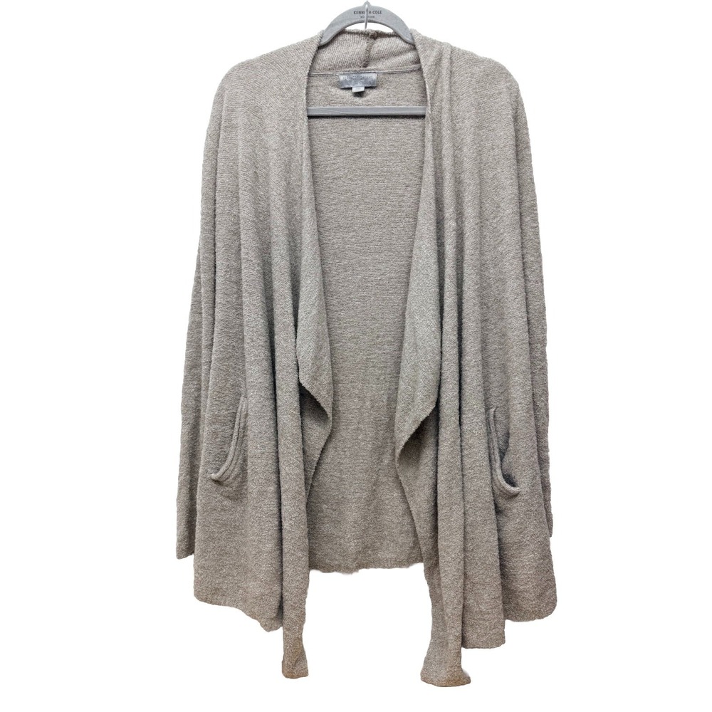Barefoot Dreams CozyChic Lite Cardigan S/M Taupe Open Front Drape Soft #52